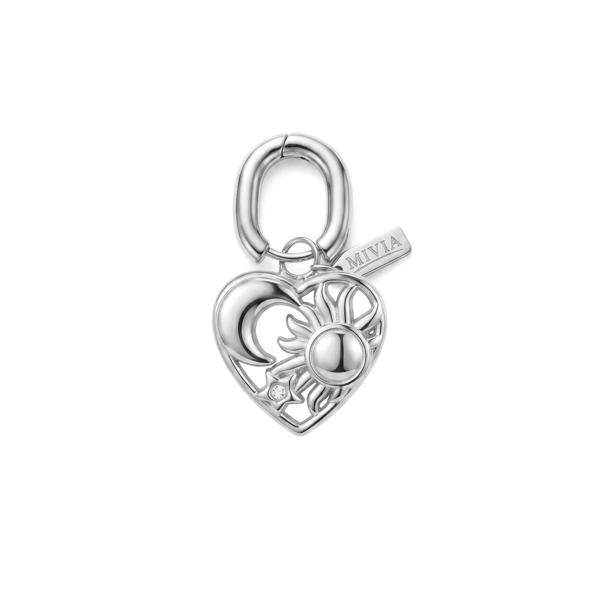 Sun, Moon And Star Totem Charm - Steel