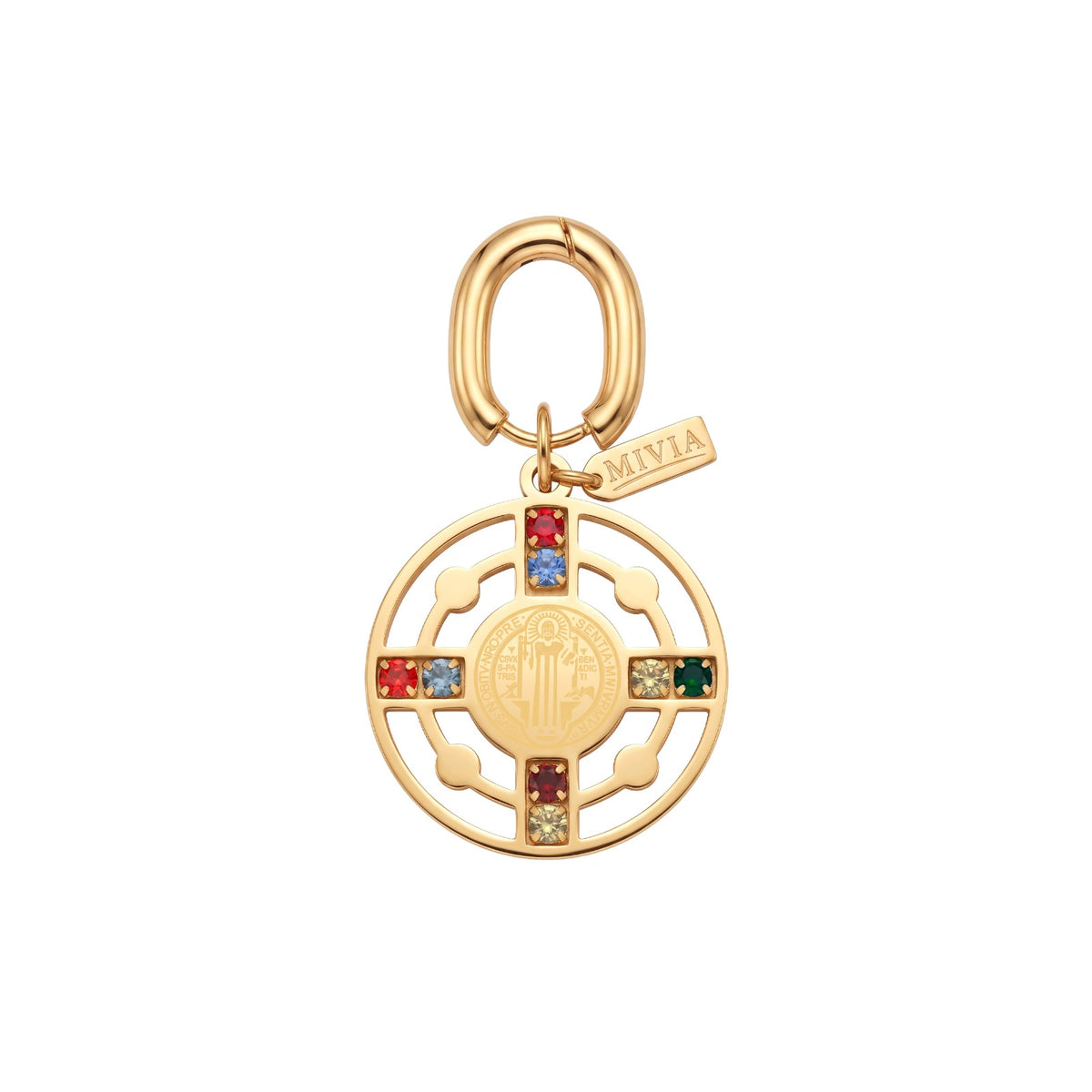 Cross Guardian Multicolor Zircon Charm