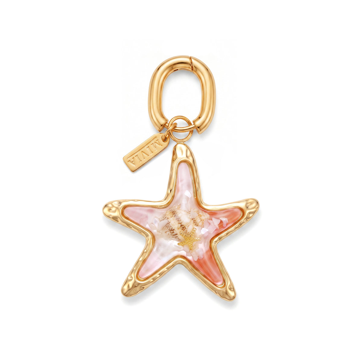 Glowing Starfish Pendant - Coral Pink