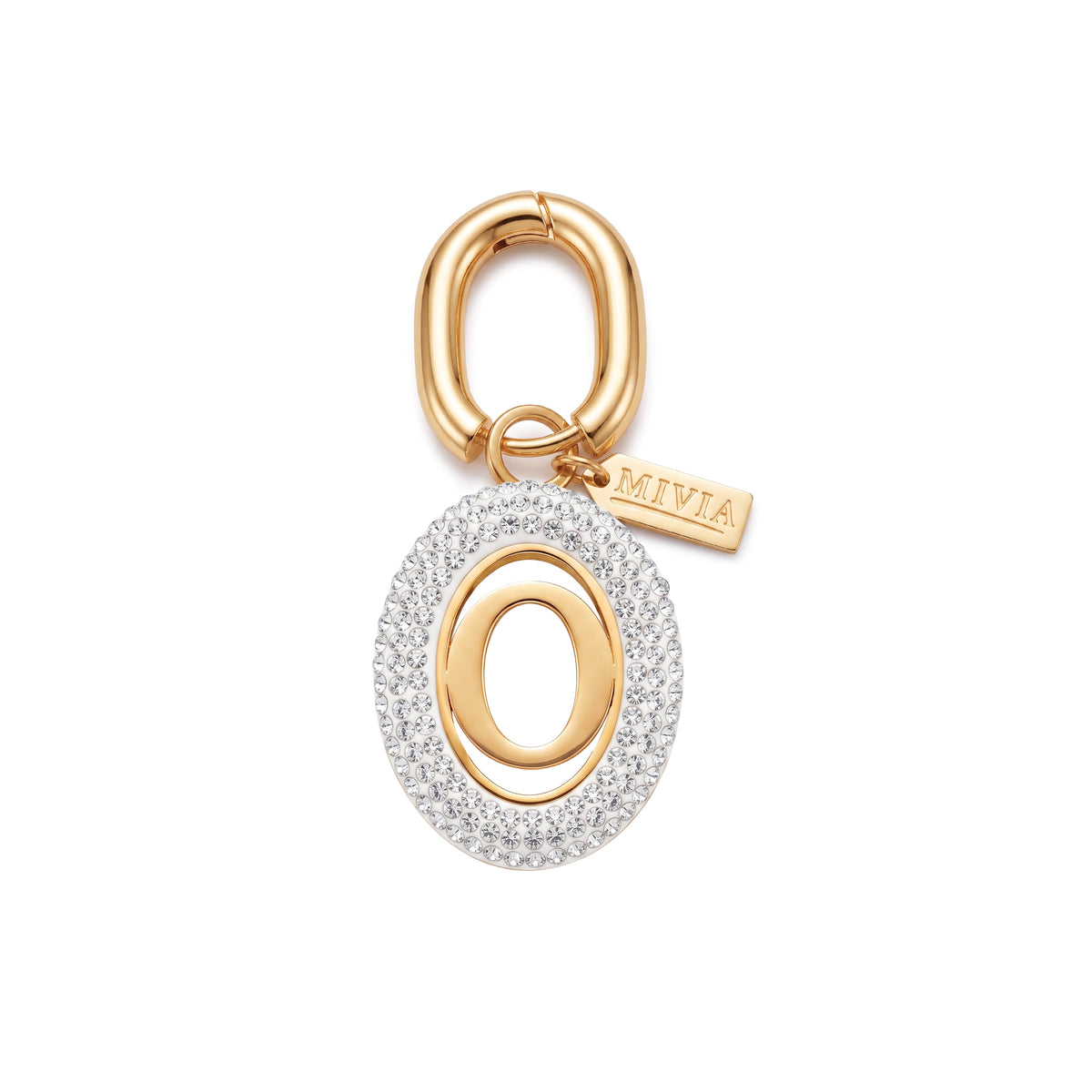 Rhinestone Loop Letter Charm - O