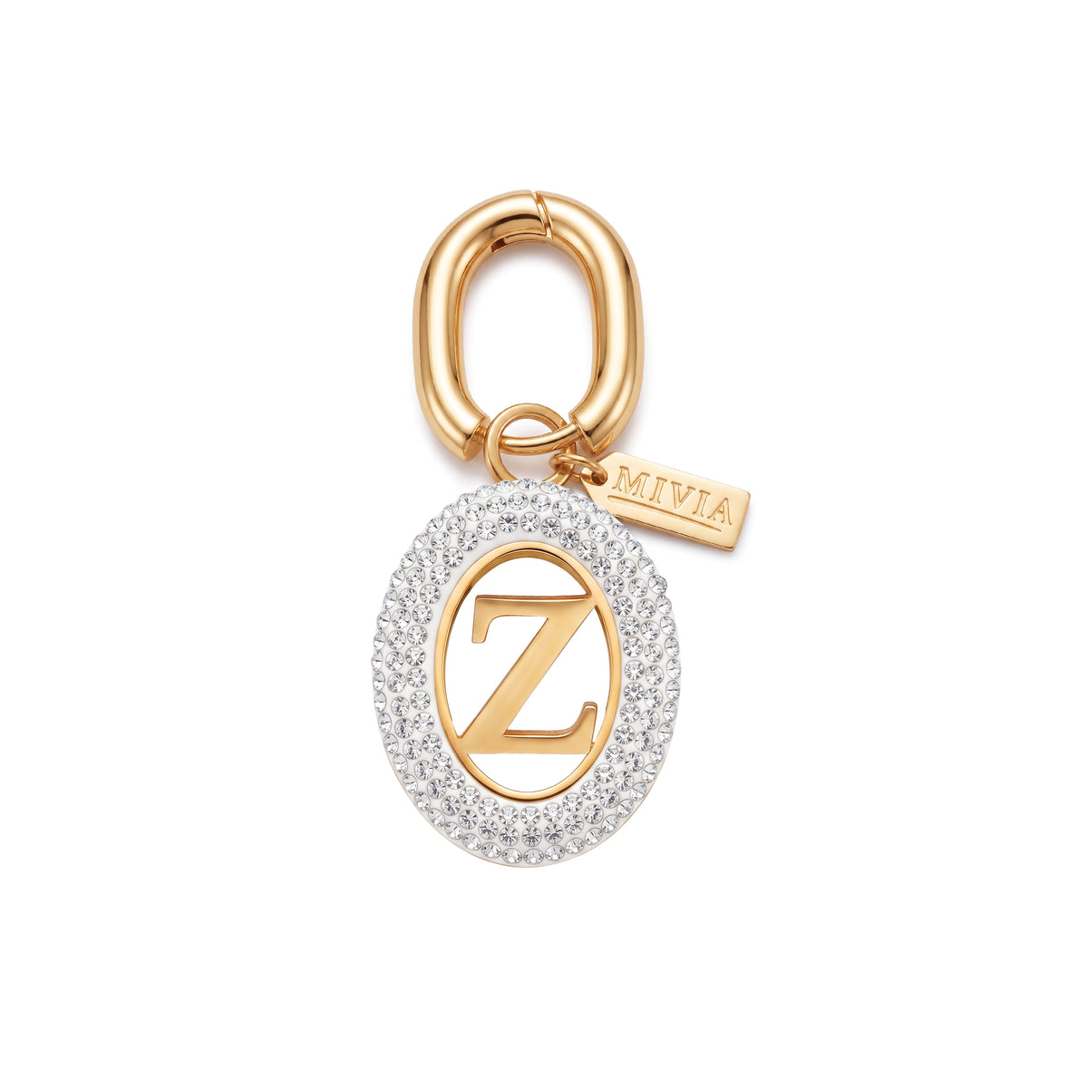 Rhinestone Loop Letter Charm - Z