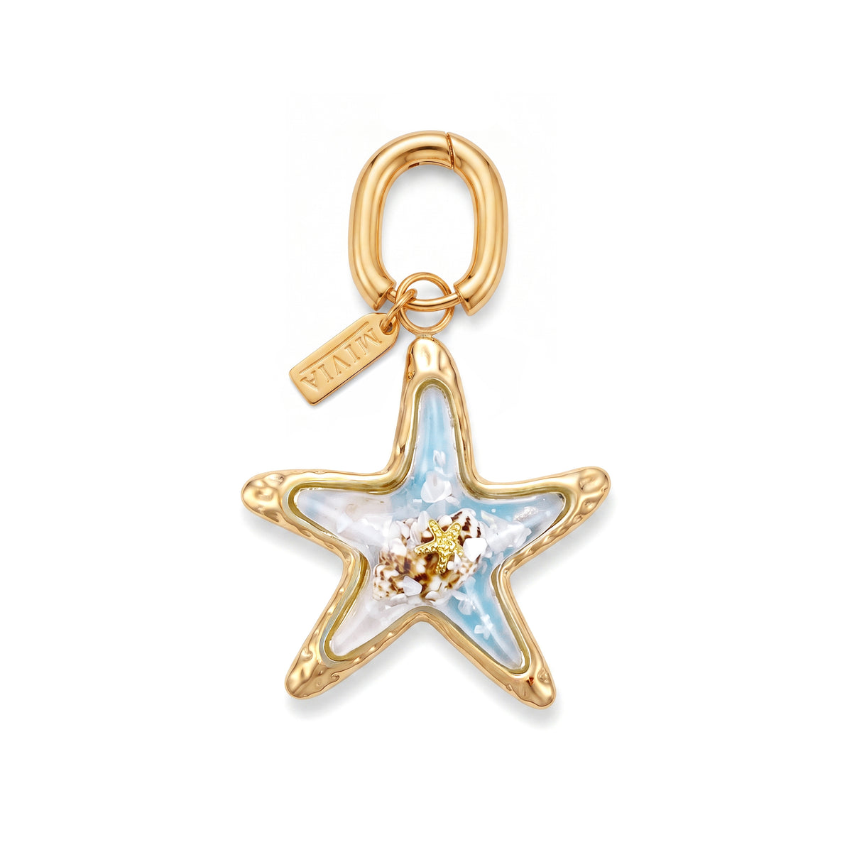 Glowing Starfish Pendant - Glacier Blue