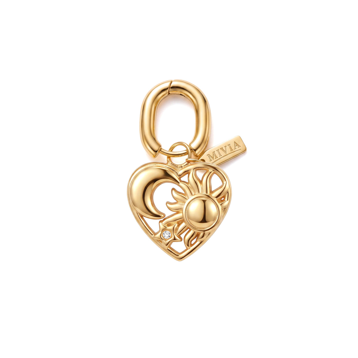 Sun, Moon And Star Totem Charm - Golden