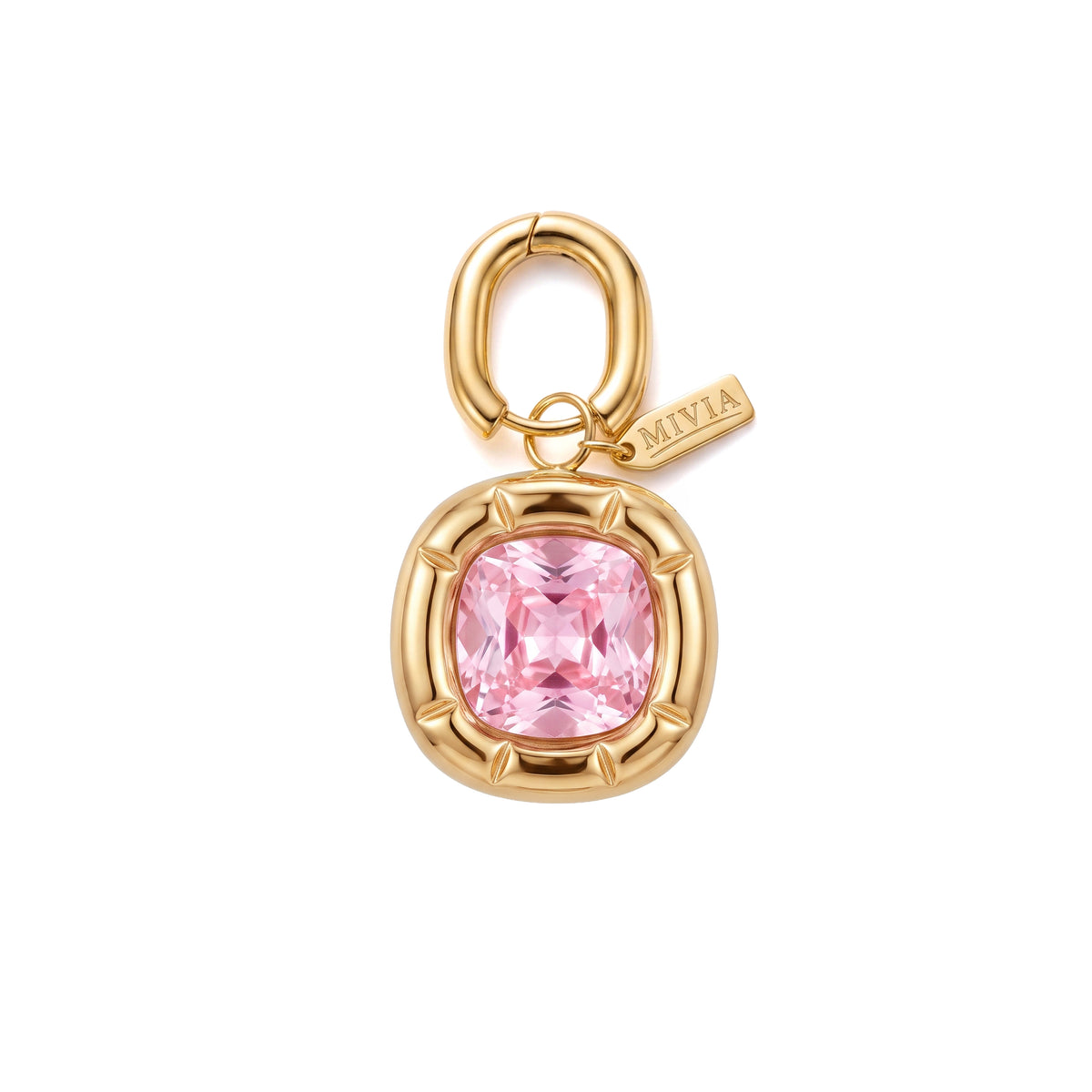 "Elven Eye" Round Frame Crystal Charm - Lady Pink