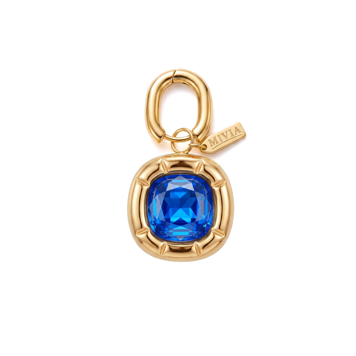 "Elven Eye" Round Frame Crystal Charm - Baby Blue