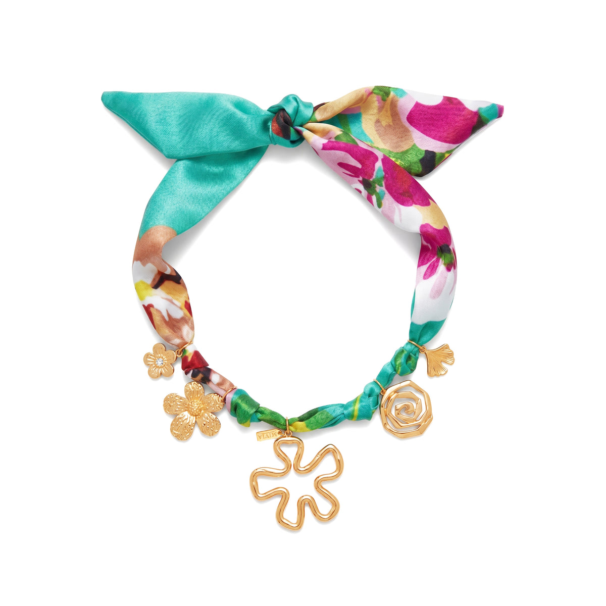 Bohemian Silky Scarf with Pendants - Green