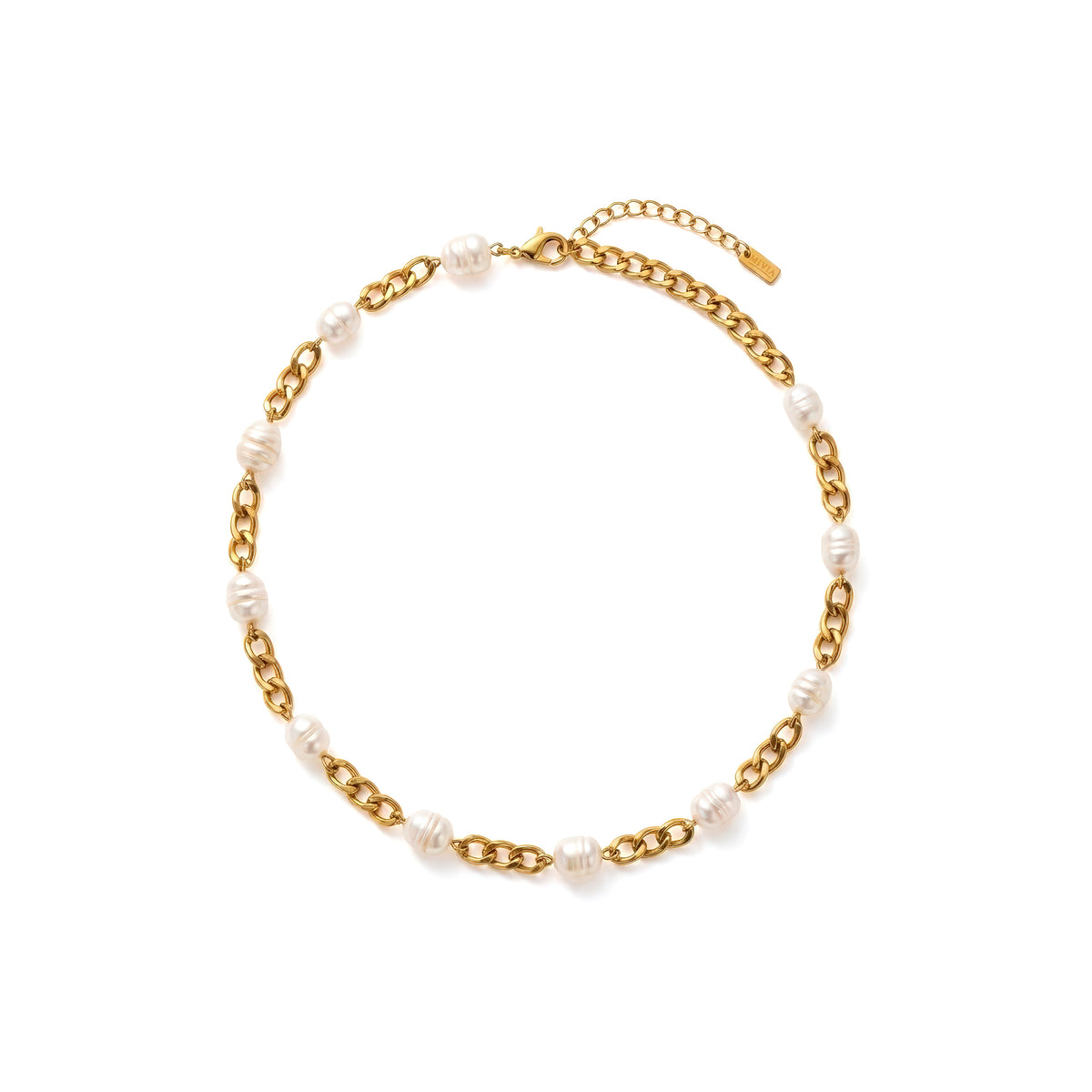 "Sparkling Symphony" Refined Pearl Chain Necklace